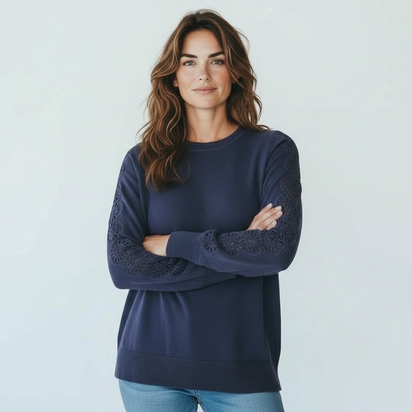 LOFT Sweaters - LOFT Eyelet Sleeve Sweater